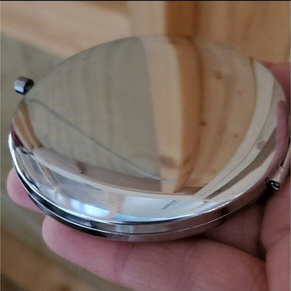 Mirror compact boho tribal design fuschia green - Picture 2 of 4